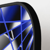 Blauwe gradiënt gevulde mechanische tekenmozaïek pickleball paddle (Links Detail)