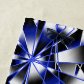 Blauwe gradiënt gevulde mechanische tekenmozaïek strandlaken (In situ)