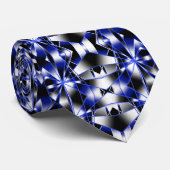 Blauwe gradiënt gevulde mechanische tekenmozaïek stropdas (Opgerold)