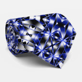 Blauwe gradiënt gevulde mechanische tekenmozaïek stropdas (Opgerold)