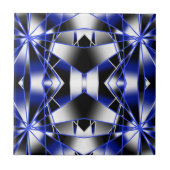 Blauwe gradiënt gevulde mechanische tekenmozaïek tegeltje (Voorkant)