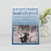 Blauwe gradiënt Gewenst verkozen Loved Aangenomen Aankondiging (Staand voorkant)