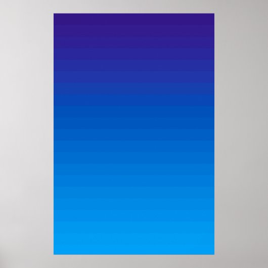 blauwe gradiënt | horizontale lijnen | strepen | poster (Voorkant)