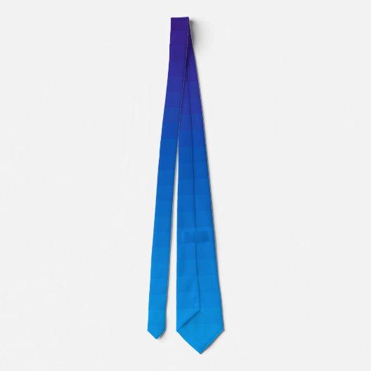 blauwe gradiënt | horizontale lijnen | strepen | stropdas (Achterkant)