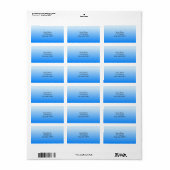Blauwe Gradiënt Kleuren Etiket (Full Sheet)