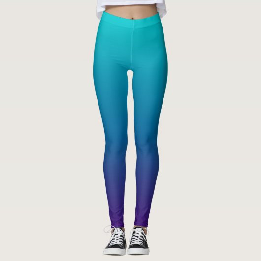 Blauwe gradiënt leggings (Voorkant)