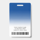 Blauwe gradiënt logo foto werknemer naam titel id badge (Achterkant)