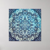 Blauwe Gradient Mandala Design Canvas Afdruk (Voorkant)