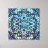 Blauwe Gradient Mandala Design Canvas Afdruk (Voorkant)