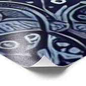 Blauwe Gradient Mandala Design Foto Afdruk (Hoek)