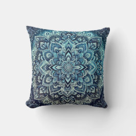 Blauwe Gradient Mandala Design Kussen