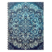 Blauwe Gradient Mandala Design Notitieboek (Voorkant)