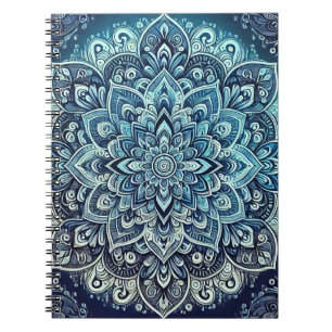 Blauwe Gradient Mandala Design Notitieboek