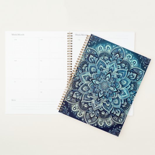 Blauwe Gradient Mandala Design Planner (Display)