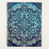 Blauwe Gradient Mandala Design Planner (Voorkant)