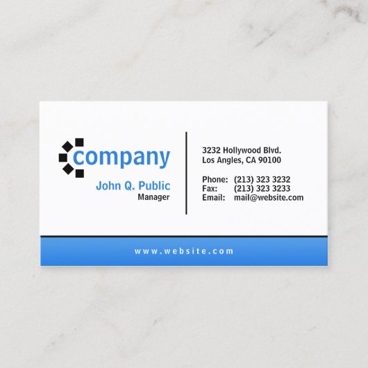 Blauwe gradiënt onderaan Eenvoudige moderne Profes Visitekaartje (Voorkant)