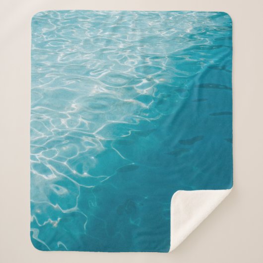 Blauwe gradiënt sherpa deken (Voorkant)