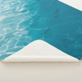 Blauwe gradiënt sherpa deken (3/4)