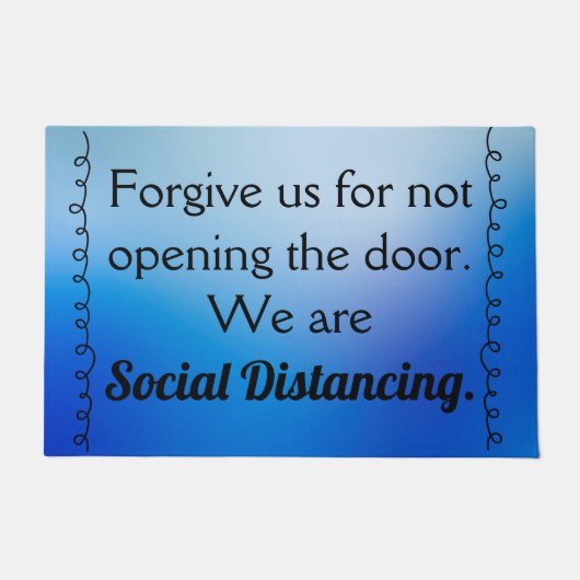 Blauwe gradiënt sociale vervormende deurmat (Voorkant)