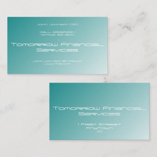 Blauwe gradiënt visitekaartje (Voorkant / Achterkant)