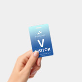 Blauwe Gradiënt Voeg Uw Logo Bezoeker Toe Badge (Handheld)
