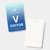 Blauwe Gradiënt Voeg Uw Logo Bezoeker Toe Badge (Voor- en achterkant)