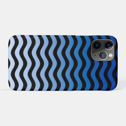 Blauwe gradiënt Wavy Stripes Case-Mate iPhone Case (Achterkant (horizontaal))