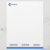 Blauwe gradiëntbodem briefhoofd sjabloon (Voorkant)