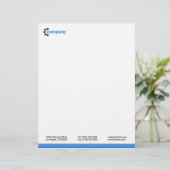 Blauwe gradiëntbodem briefhoofd sjabloon (Staand voorkant)