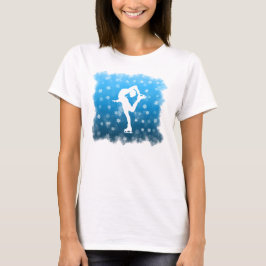 Blauwe gradiëntfiguur Skin the White Snow T-shirt