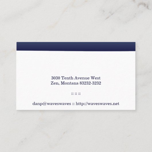 Blauwe gradiëntgolven visitekaartje (Achterkant)