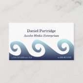 Blauwe gradiëntgolven visitekaartje (Voorkant)