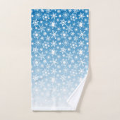 Blauwe gradiëntsneeuwvlokken bad handdoek (Handdoek)