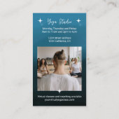 Blauwe gradiëntster Yoga-doctoraatsstudio leraar Visitekaartje (Achterkant)