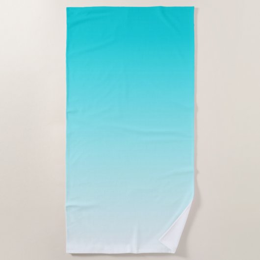 Blauwe gradiëntstrandhanddoek strandlaken (Voorkant)