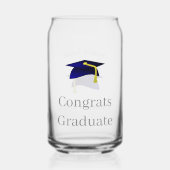 Blauwe graduatie cap - klasse van 2024 blikvorm glas (Voorkant)