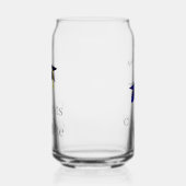 Blauwe graduatie cap - klasse van 2024 blikvorm glas (Links)