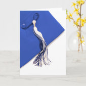 Blauwe Graduation cap met Tassel Kaart (Gele Bloem)
