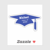 Blauwe Graduation Cap met Tassel - Naam / Klasse v Sticker (Vel)