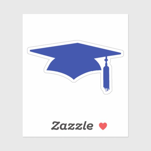 Blauwe Graduation Cap met Tassel Sticker (Vel)