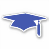 Blauwe Graduation Cap met Tassel Sticker (Voorkant)