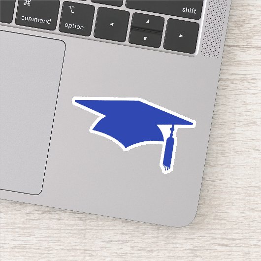 Blauwe Graduation Cap met Tassel Sticker (Detail)
