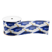 Blauwe Graduation Caps met de Tekst van het Geconc Satijnen Lint (Spoel)