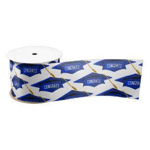 Blauwe Graduation Caps met de Tekst van het Geconc Satijnen Lint