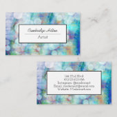 Blauwe graffiti beluistert Abstracte blauwe kunst Visitekaartje (Voorkant / Achterkant)