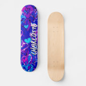 Blauwe Graffiti Harten: Rijden met stijl en flair Persoonlijk Skateboard (Voorkant)