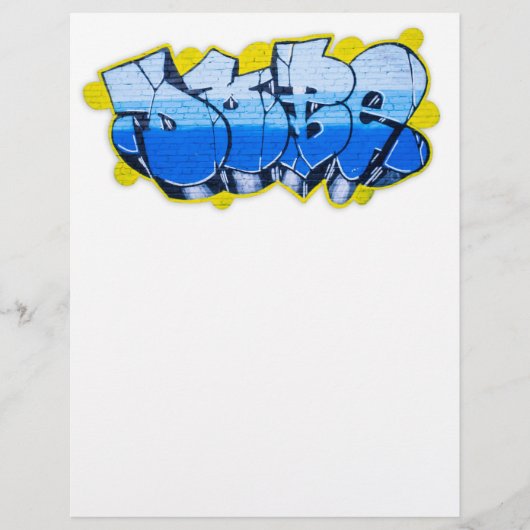 Blauwe graffiti op een muur flyer (Voorkant)