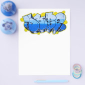 Blauwe graffiti op een muur flyer (Enkel)