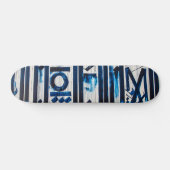 Blauwe graffiti persoonlijk skateboard (Horizontaal)