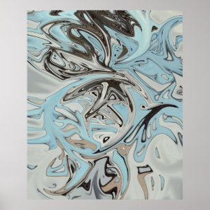 blauwe graffiti poster